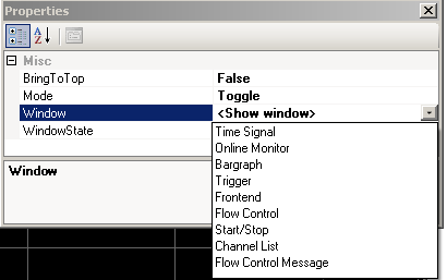 HEAD Record User Button Show window 선택 오른쪽 클릭 속성 Channel List, Online Monitor 등을 선택 할 수 있습니다.