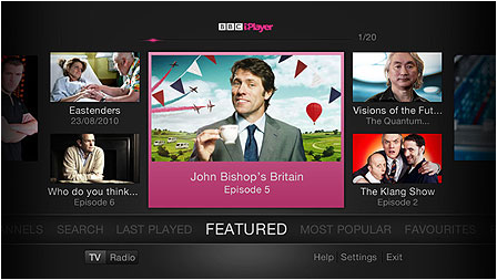 영국 BBC의 온라인 미디어 사업 동향과 전략 (3) iplayer의 TV 최적화 2011년 8월 8일, BBC는 TV에 최적화된 새로운 버전의 iplayer를 출시하였다.