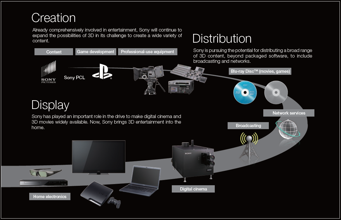 3대 콘솔게임기 업체 중에서 Sony가 가장 구체적인 3D 게임 라인업과 패키지 구성, 가격 정책을 마련 한 것으로 평가된다. 그러나 하드웨어 판매와 함께 양질의 3D 입체 영상 게임과 동작 인식 게임을 개발해 내는지가 향후 실질적인 성공의 관건이 될 것으로 전망된다.