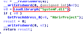 서비스가 실행되고 나면 디스패처 모듈인 SystemP.dll 파일을 로딩 한다. SystemP.dll 모듈에 대한 자세한 내용은 뒷부분에서 다루기로 한다. 이 외에 키보드 입력 값을 후킹하는 기능도 수행하는데 이는 ATM의 키패드 입력을 이용한 현금 인출에 이용할 목적으로 추정된다. [그림 5] 디스패처 모듈의 로딩과 키보드 입력 값 후킹 SystemP.