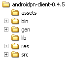 4.2. 클라이언트 소스 구성 Eclipse 기반 안드로이드 프로젝트 디렉토리 구성 src lib res 클라이언트 모듈 및 데모