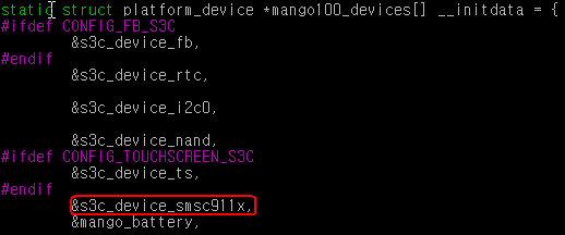 이더넷 드라이버 -3./arch/arm/mach-s5pc100/mach-mango100.