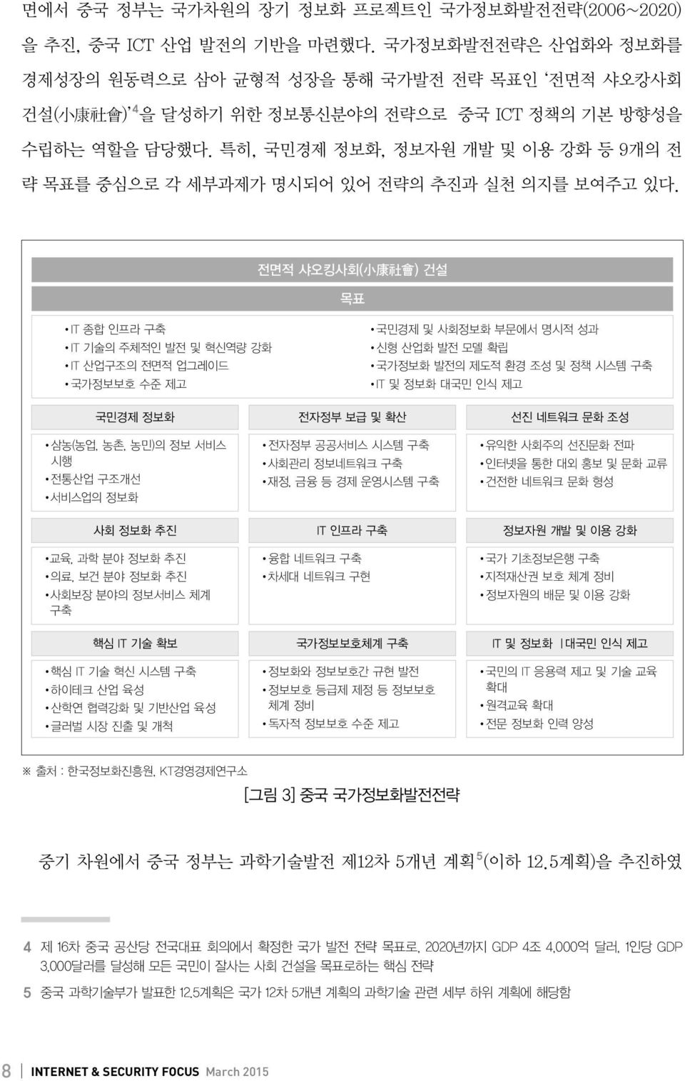 특히, 국민경제 정보화, 정보자원 개발 및 이용 강화 등 9개의 전 략 목표를 중심으로 각 세부과제가 명시되어 있어 전략의 추진과 실천 의지를 보여주고 있다.