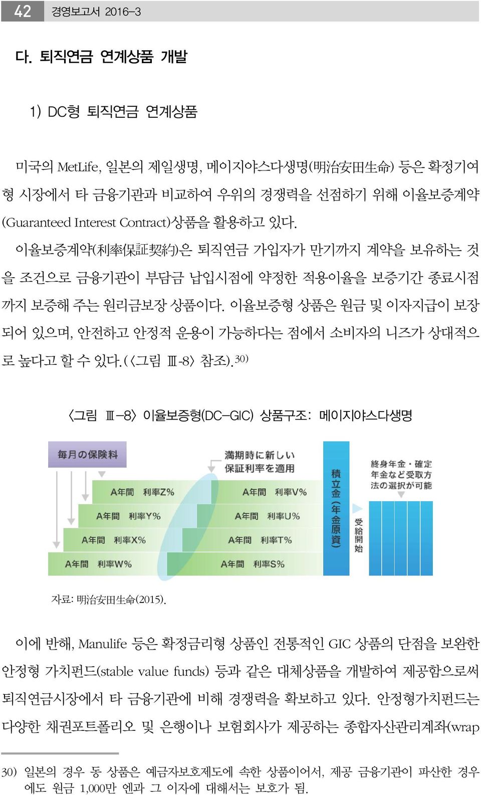 이율보증계약( 利 率 保 証 契 約 )은 퇴직연금 가입자가 만기까지 계약을 보유하는 것 을 조건으로 금융기관이 부담금 납입시점에 약정한 적용이율을 보증기간 종료시점 까지 보증해 주는 원리금보장 상품이다.