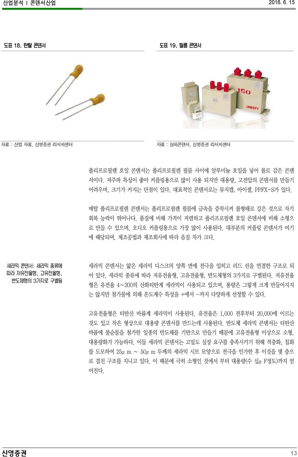 대부분의 커플링 콘덴서가 여기 에 해당되며, 제조공법과 제조회사에 따라 음질 차가 크다. 세라믹 콘덴서는 얇은 세라믹 디스크의 양쪽 면에 전극을 입히고 리드 선을 연결한 구조로 되 어 있다. 세라믹 종류에 따라 저유전율형, 고유전율형, 반도체형의 3가지로 구별된다.