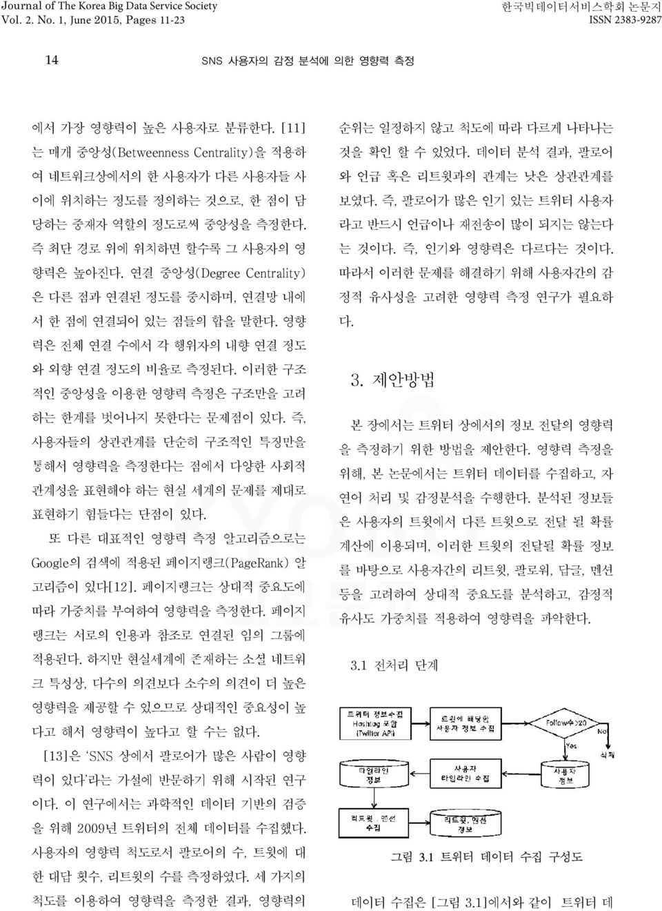 이러한 구조 적인 중앙성을 이용한 영향력 측정은 구조만을 고려 하는 한계를 벗어나지 못한다는 문제점이 있다. 즉, 사용자들의 상관관계를 단순히 구조적인 특징만을 통해서 영향력을 측정한다는 점에서 다양한 사회적 관계성을 표현해야 하는 현실 세계의 문제를 제대로 표현하기 힘들다는 단점이 있다.