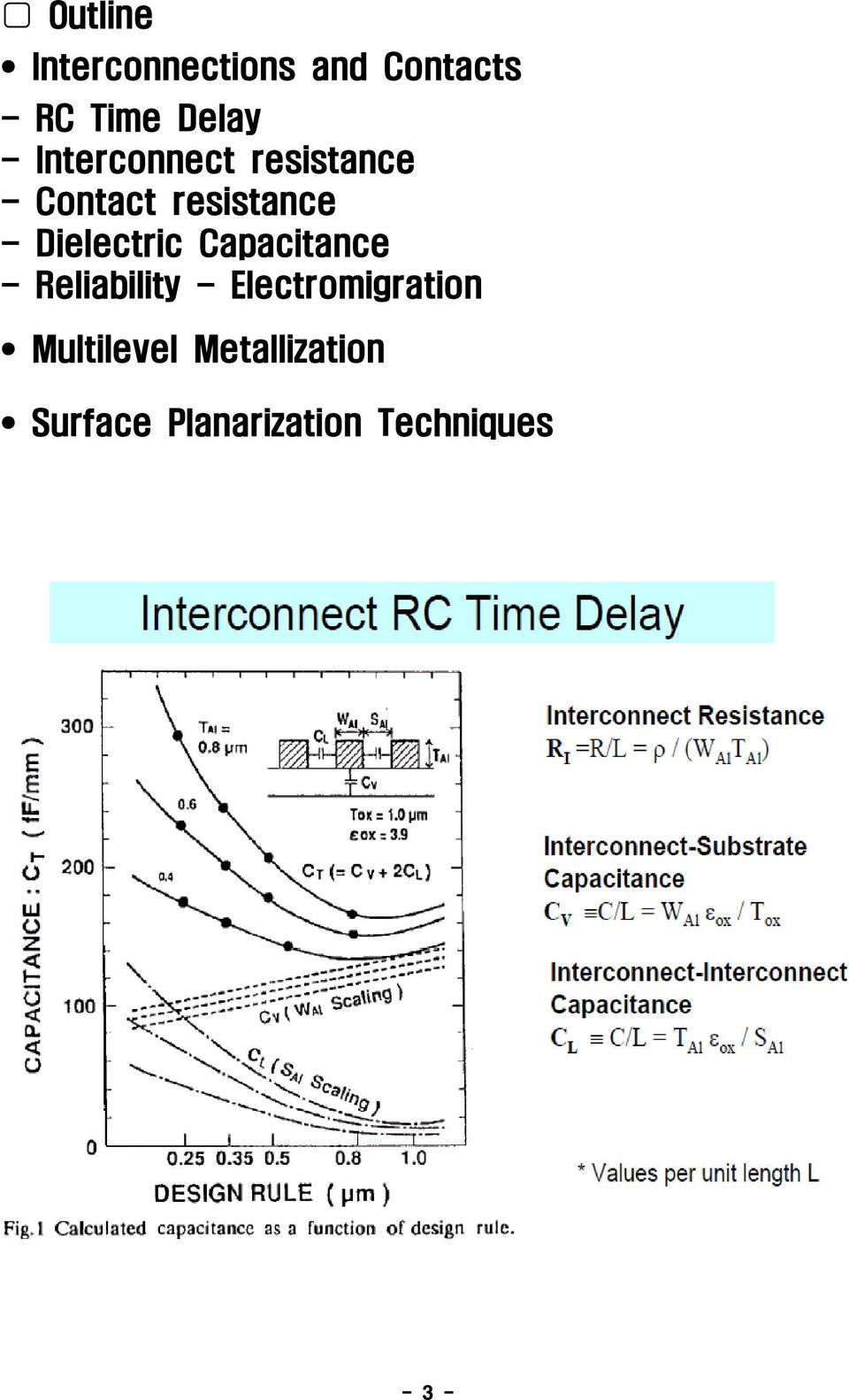 Dielectric Capacitance - Reliability - Electromigration