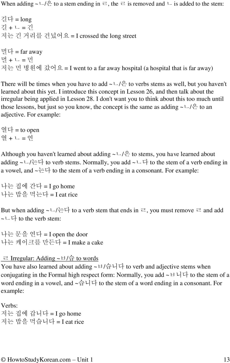 I introduce this concept in Lesson 26, and then talk about the irregular being applied in Lesson 28.