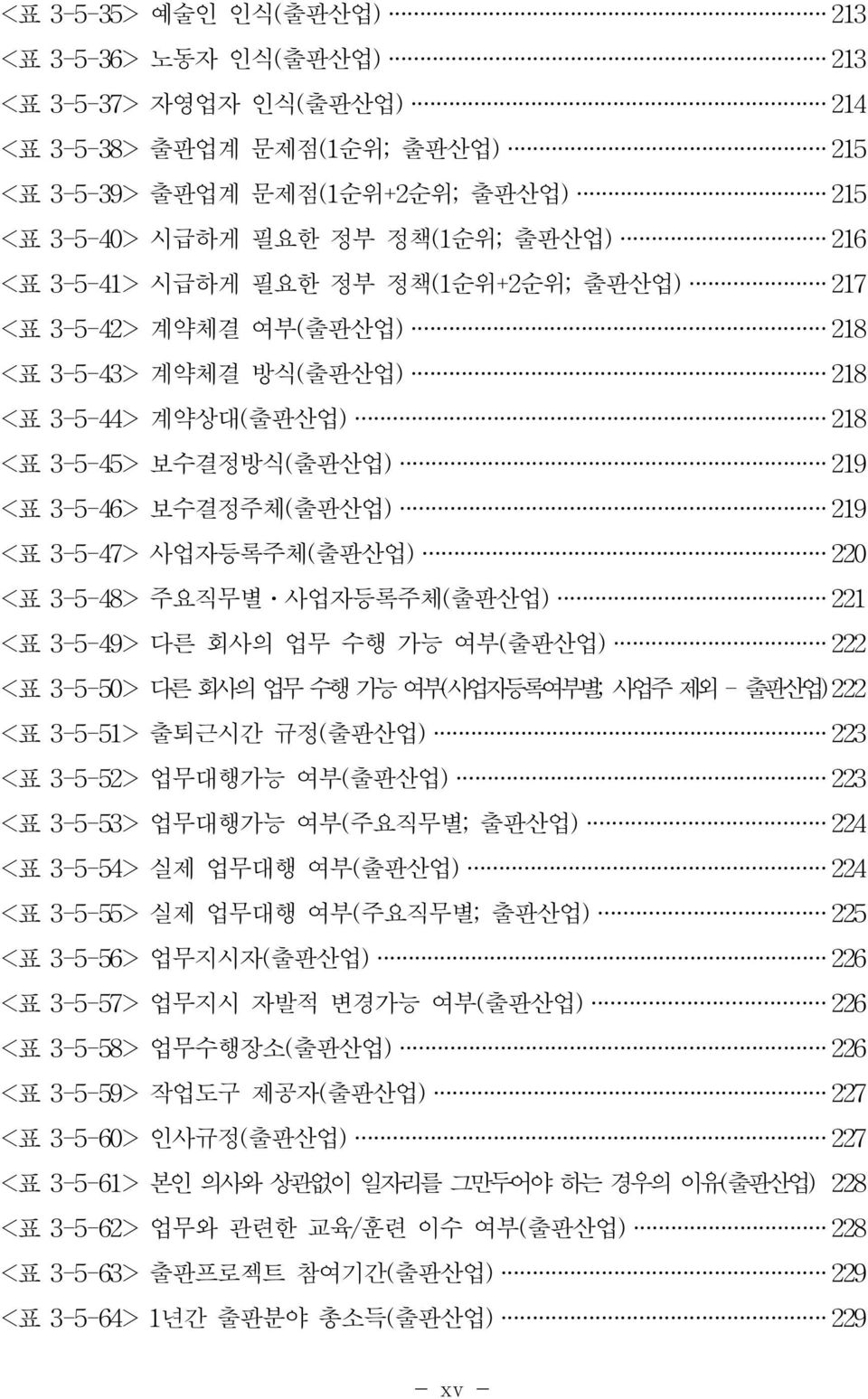 사업자등록주체(출판산업) 220 <표 3-5-48> 주요직무별 사업자등록주체(출판산업) 221 <표 3-5-49>다른 회사의 업무 수행 가능 여부(출판산업) 222 <표 3-5-50> 다른 회사의 업무 수행 가능 여부(사업자등록여부별;사업주 제외-출판산업)222 <표 3-5-51> 출퇴근시간 규정(출판산업) 223 <표 3-5-52> 업무대행가능