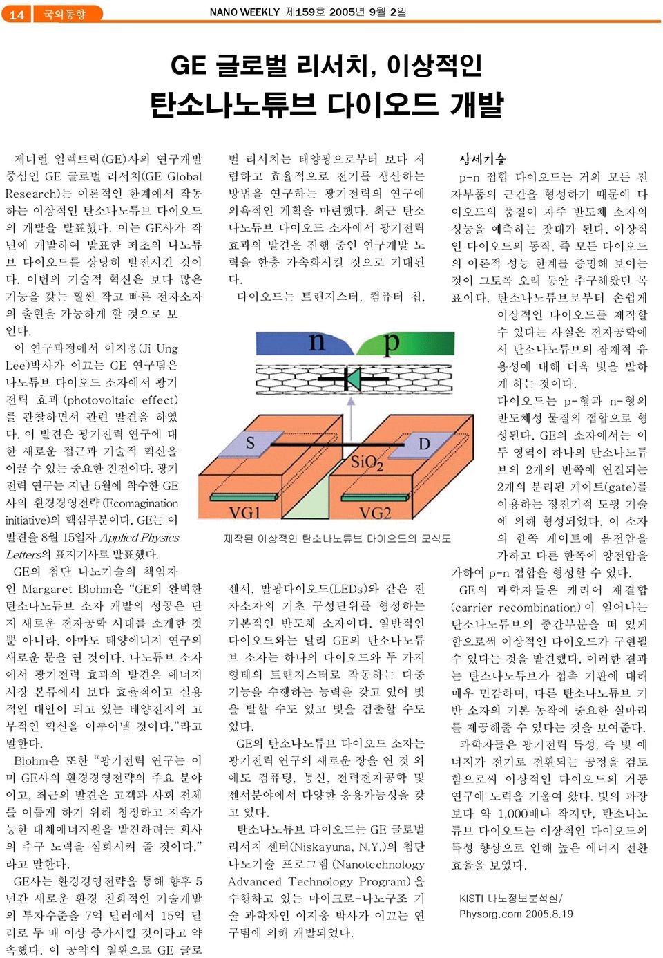 이 발견은 광기전력 연구에 대 한 새로운 접근과 기술적 혁신을 이끌 수 있는 중요한 진전이다. 광기 전력 연구는 지난 5월에 착수한 GE 사의 환경경영전략 (Ecomagination initiative)의 핵심부분이다. GE는 이 발견을 8월 15일자 Applied Physics Letters의 표지기사로 발표했다.