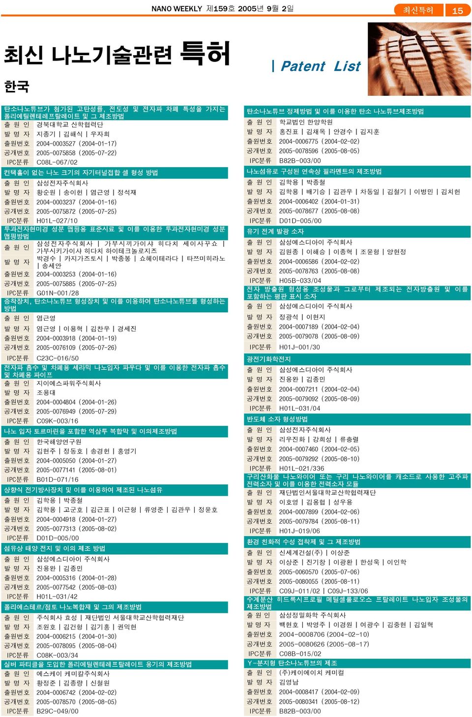 투과전자현미경 성분 맵핑방법 삼성전자주식회사 가부시끼가이샤 히다치 세이사꾸쇼 출 원 인 가부시키가이샤 히다치 하이테크놀로지즈 박경수 카지가즈토시 박종봉 쇼헤이테라다 타쯔미히라노 발 명 자 송세안 출원번호 2004-0003253 (2004-01-16) 공개번호 2005-0075885 (2005-07-25) IPC분류 G01N-001/28 증착장치,