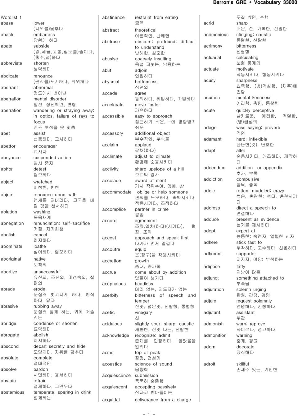 disorder 탈선, 정신착란, 변형 wandering or straying away; in optics, failure of rays to focus 렌즈 초점을 못 맞춤 assist 선동하, 교사하 encourager 교사자 suspended action 일시 중지 detest 혐오하 wretched 비참한, 천한 renounce upon oath