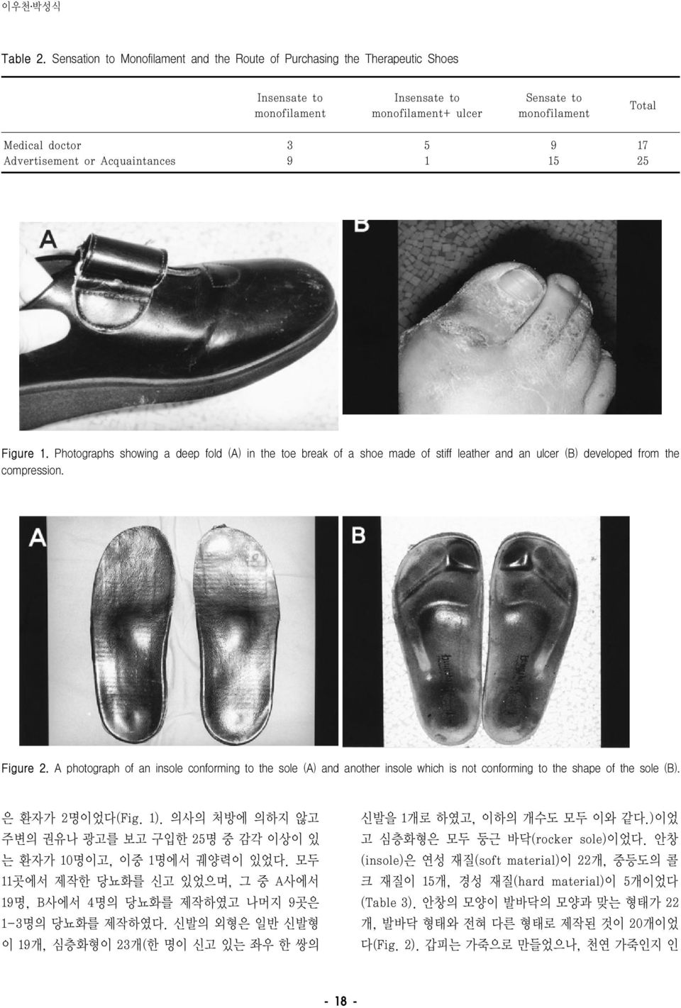 Acquaintances 3 9 5 1 9 15 17 25 Figure 1. Photographs showing a deep fold (A) in the toe break of a shoe made of stiff leather and an ulcer (B) developed from the compression. Figure 2.