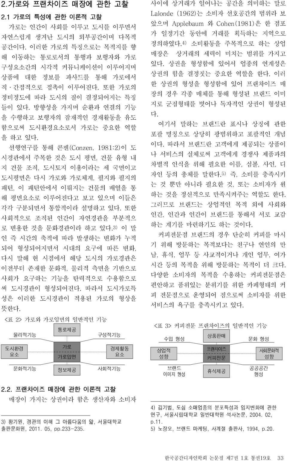 방향성을 가지며 순환과 연결의 기능 을 수행하고 보행자의 잠재적인 경재활동을 유도 함으로써 도시환경요소로서 가로는 중요한 역할 을 하고 있다.