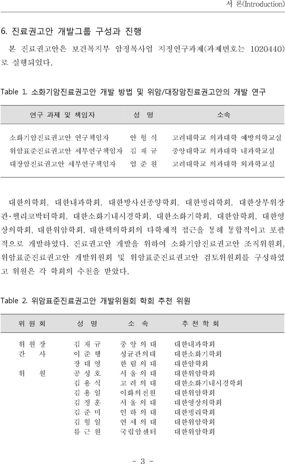 대한방사선종양학회, 대한병리학회, 대한상부위장 관 헬리코박터학회, 대한소화기내시경학회, 대한소화기학회, 대한암학회, 대한영 상의학회, 대한위암학회, 대한핵의학회의 다학제적 접근을 통해 통합적이고 포괄 적으로 개발하였다.