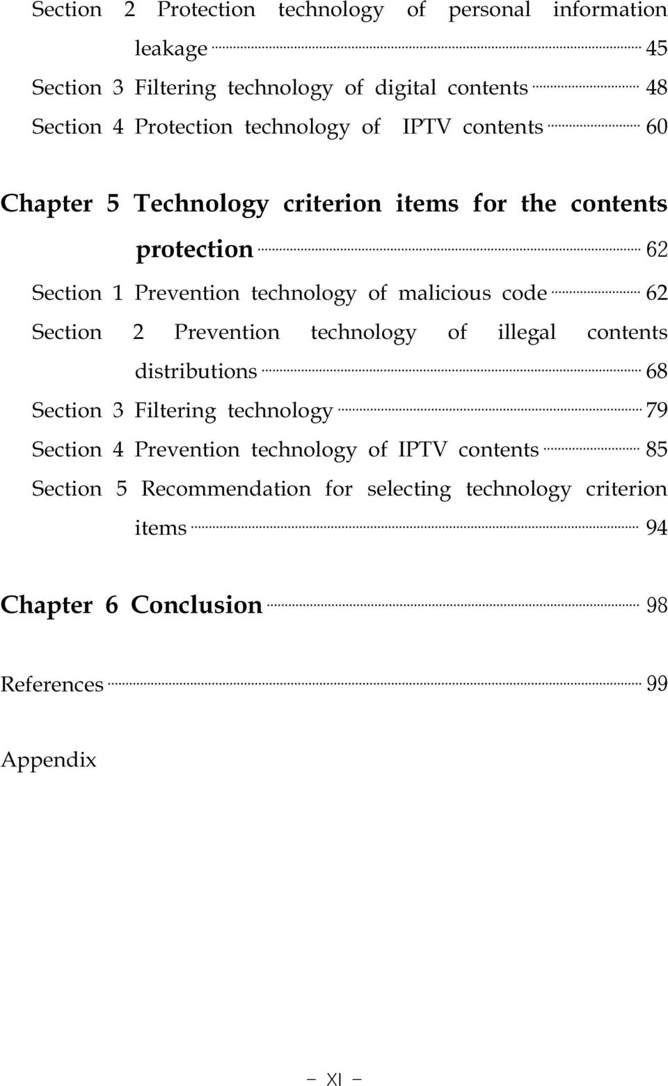malicious code 62 Section 2 Prevention technology of illegal contents distributions 68 Section 3 Filtering technology 79 Section 4 Prevention