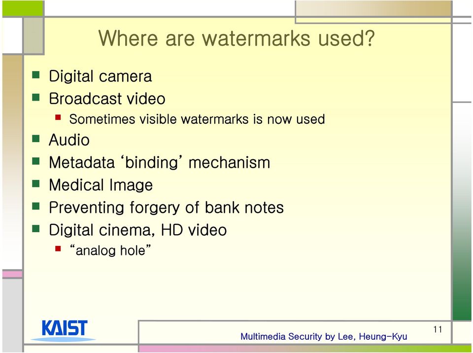watermarks is now used Audio Metadata binding