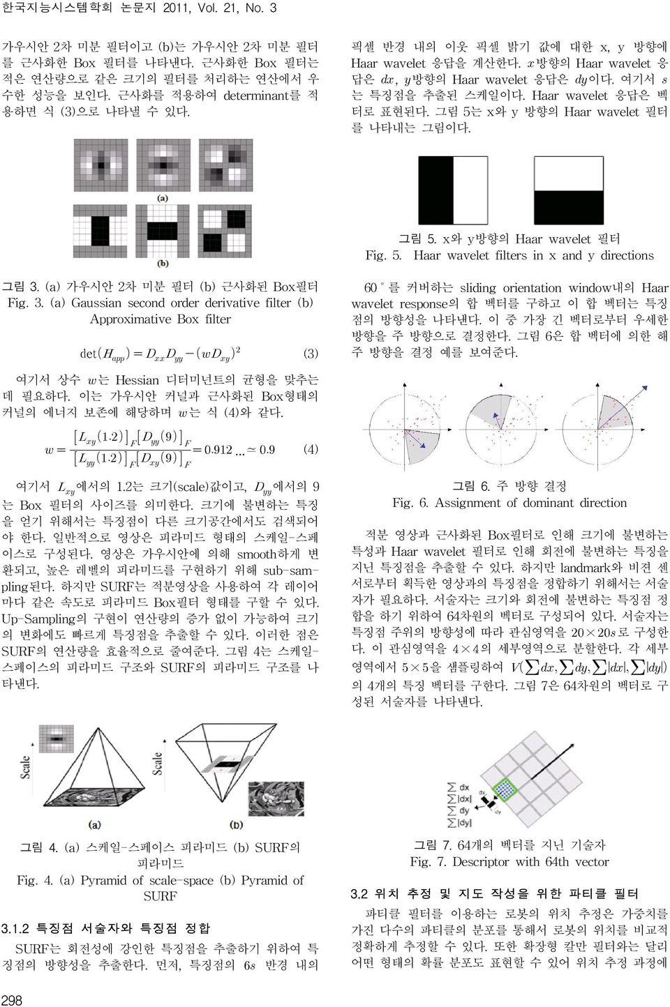 그림 5. x와 y방향의 Haar wavelet 필터 Fig. 5. Haar wavelet filters in x and y directions 그림 3.