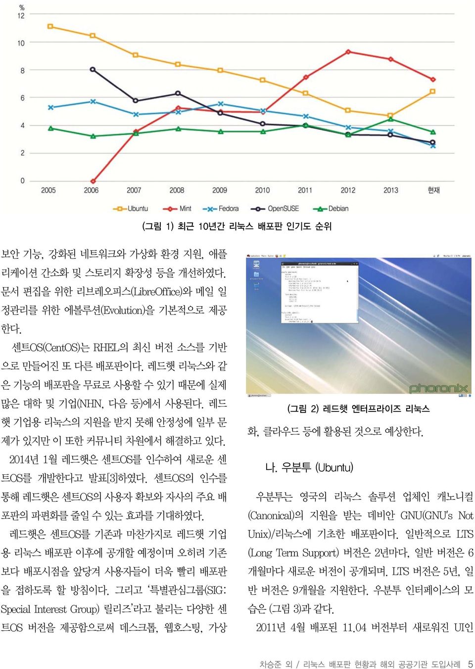 2014년 1월 레드햇은 센트OS를 인수하여 새로운 센 트OS를 개발한다고 발표[3]하였다. 센트OS의 인수를 통해 레드햇은 센트OS의 사용자 확보와 자사의 주요 배 포판의 파편화를 줄일 수 있는 효과를 기대하였다.