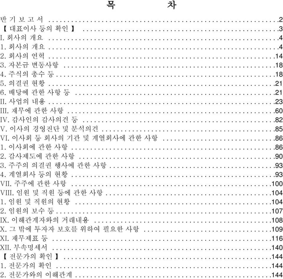 주식의 총수 등..........................................................18 5. 의결권 현황............................................................21 6. 배당에 관한 사항 등.....................................................21 II.