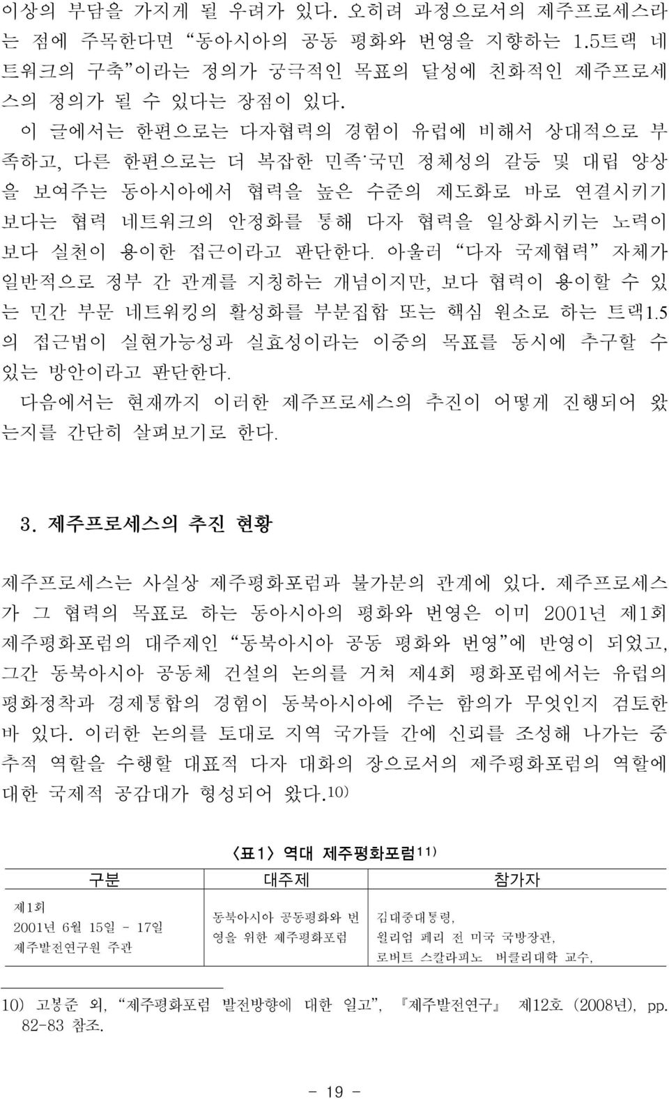 아울러 다자 국제협력 자체가 일반적으로 정부 간 관계를 지칭하는 개념이지만, 보다 협력이 용이할 수 있 는 민간 부문 네트워킹의 활성화를 부분집합 또는 핵심 원소로 하는 트랙1.5 의 접근법이 실현가능성과 실효성이라는 이중의 목표를 동시에 추구할 수 있는 방안이라고 판단한다.