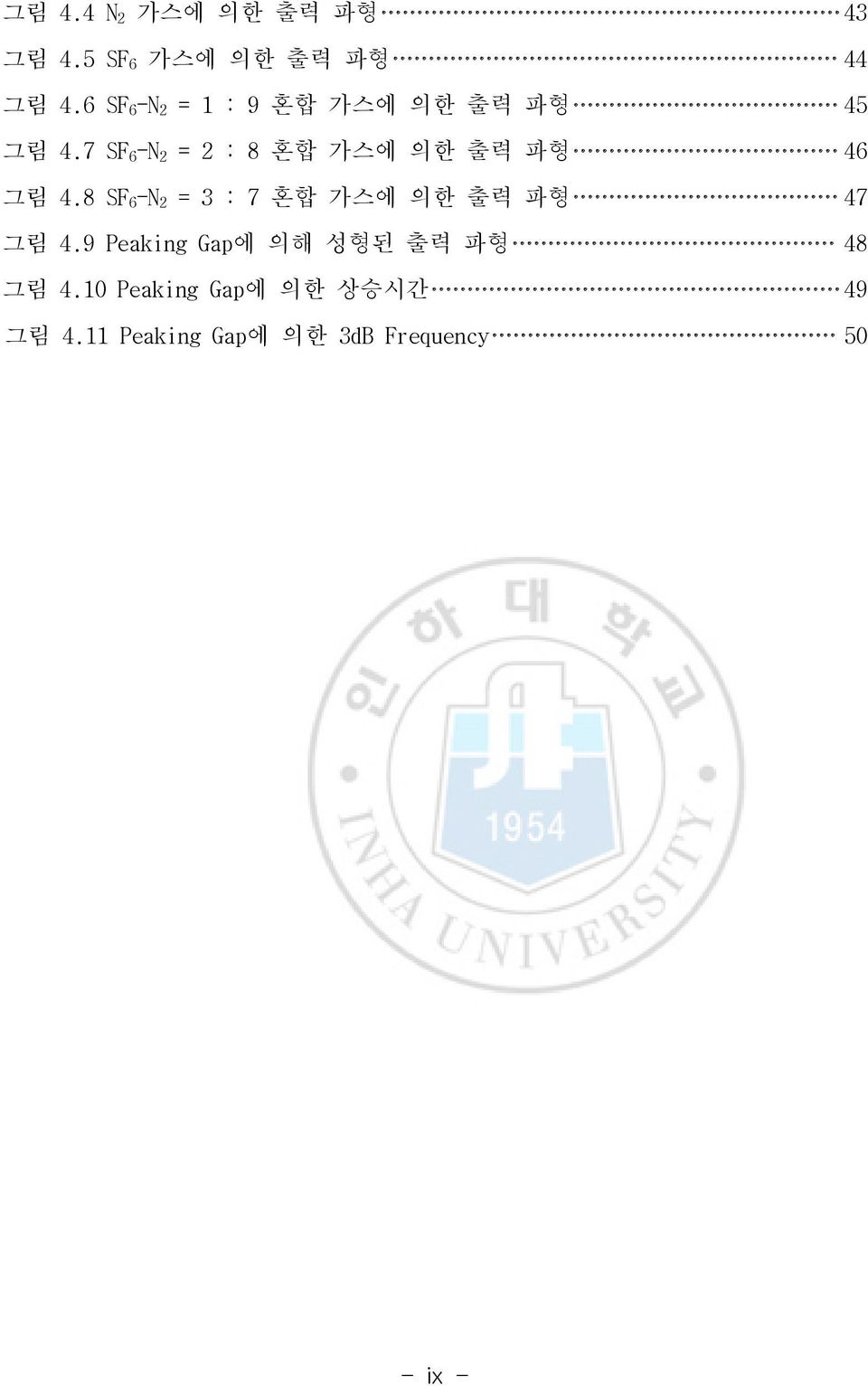 7 SF 6 -N 2 = 2 : 8 혼합 가스에 의한 출력 파형 46 그림 4.