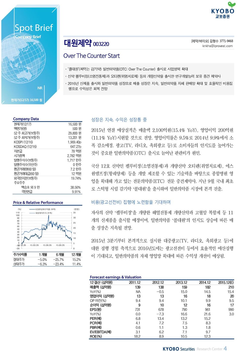 현재가(12/17): 16,5 원 Company Data 현재가(12/17) 16,5 원 액면가(원) 5 원 52 주 최고가(보통주) 29,8 원 52 주 최저가(보통주) 13,21 원 KOSPI (12/16) 1,969.4p KOSDAQ (12/16) 647.