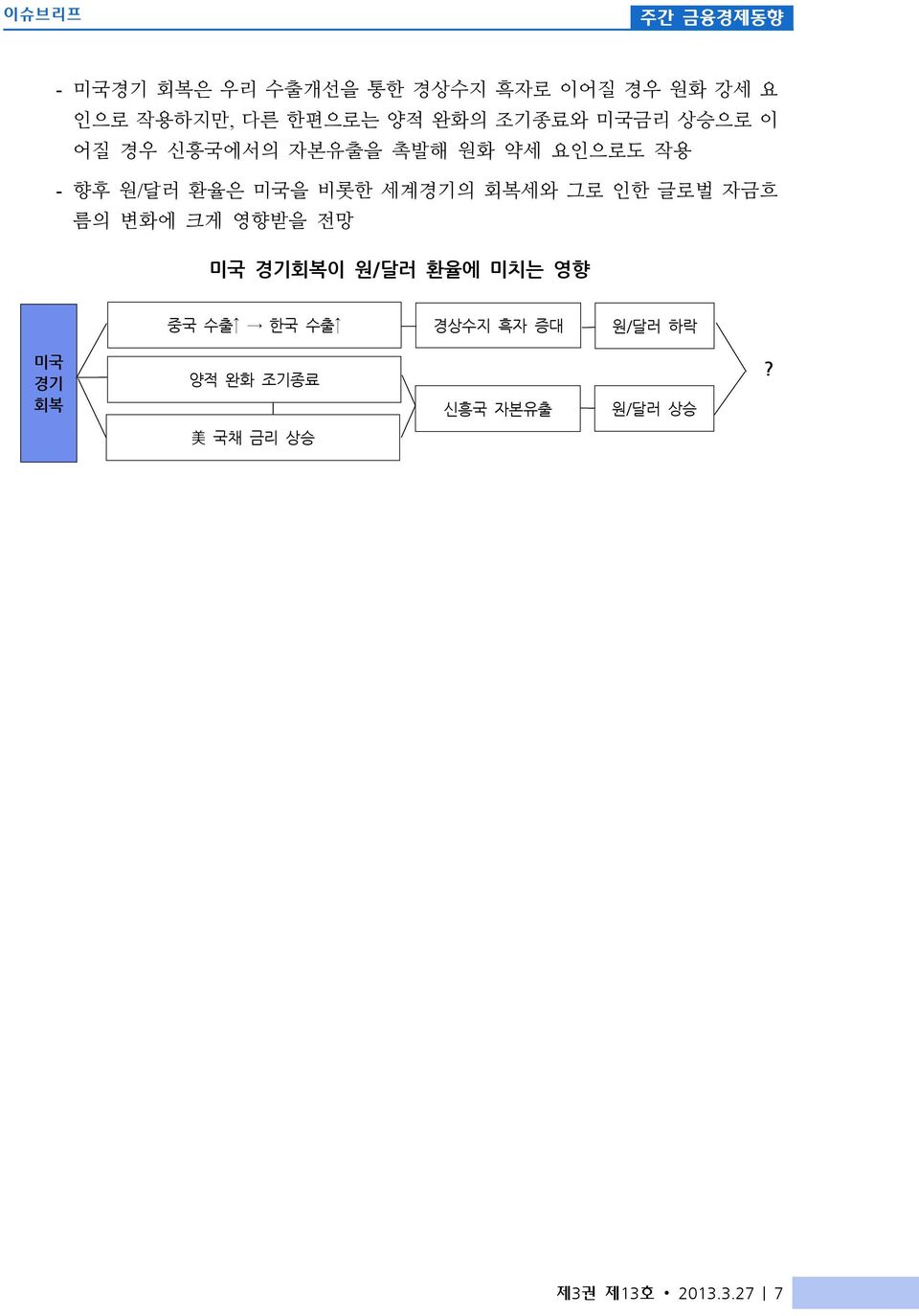 비롯한 세계경기의 회복세와 그로 인한 글로벌 자금흐 름의 변화에 크게 영향받을 전망 미국 경기회복이 원/달러 환율에 미치는 영향 중국 수출 한국 수출