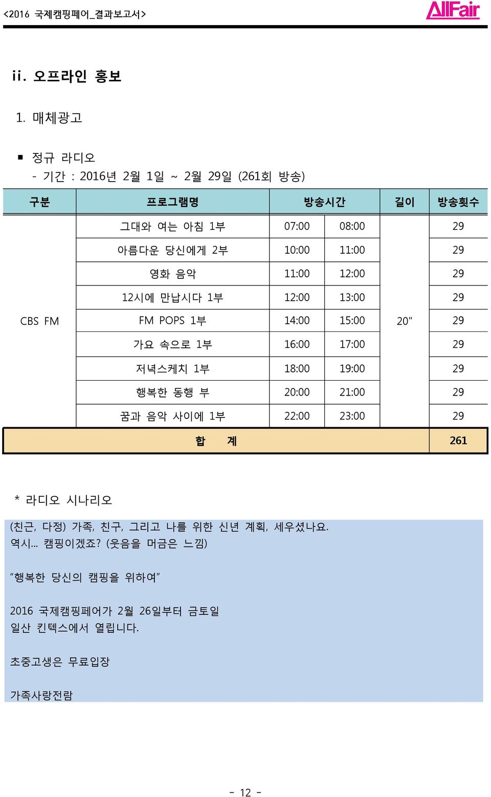 11:00 29 영화 음악 11:00 12:00 29 12시에 만납시다 1부 12:00 13:00 29 CBS FM FM POPS 1부 14:00 15:00 20" 29 가요 속으로 1부 16:00 17:00 29