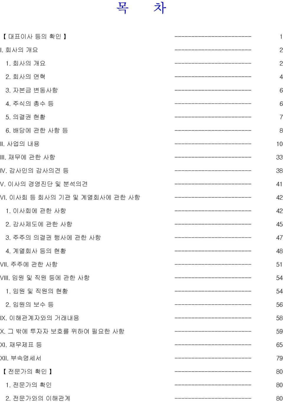 감사인의 감사의견 등 ----------------------- 38 V. 이사의 경영진단 및 분석의견 ----------------------- 41 VI. 이사회 등 회사의 기관 및 계열회사에 관한 사항 ----------------------- 42 1. 이사회에 관한 사항 ----------------------- 42 2.