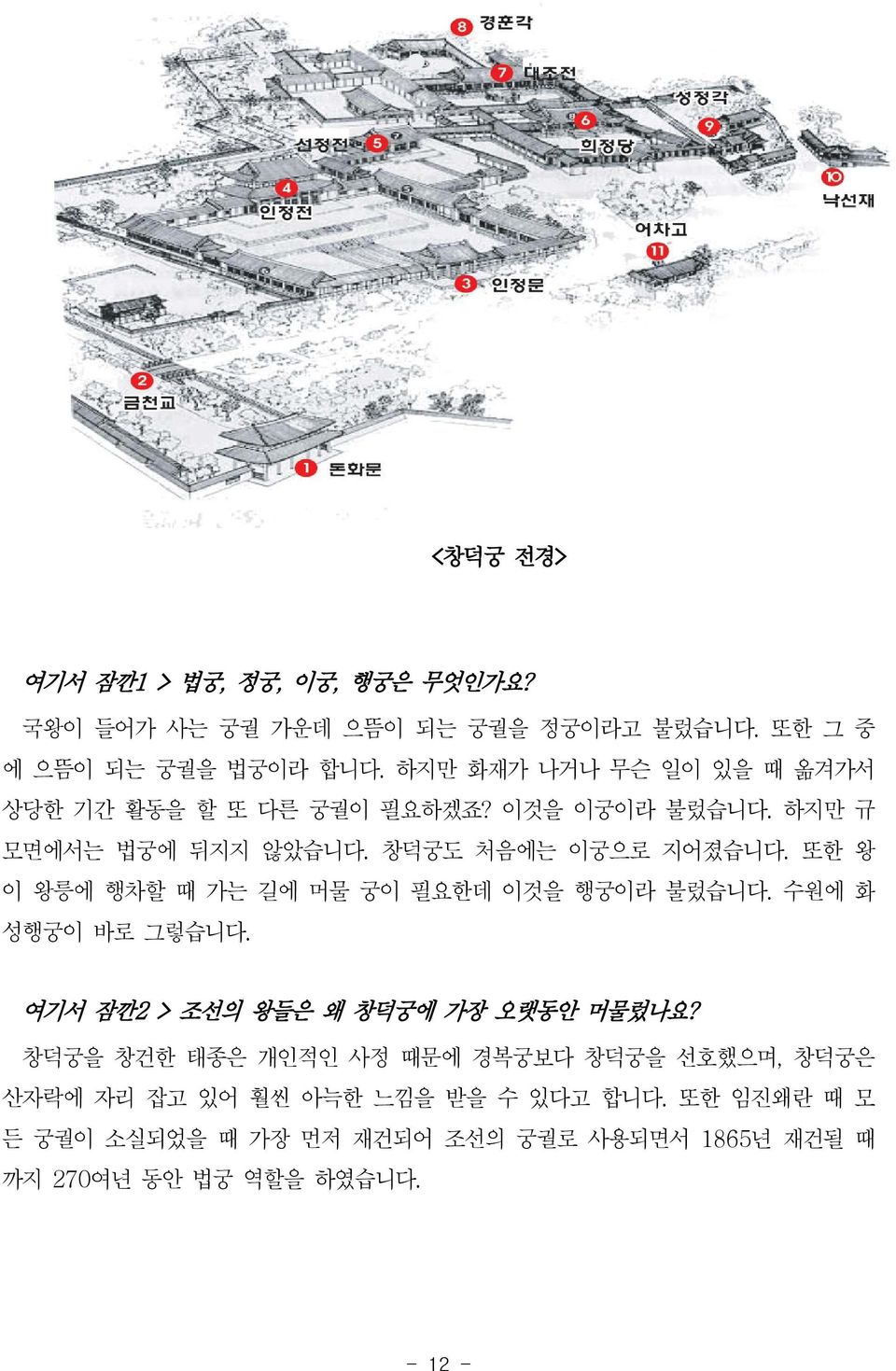 또한왕 이왕릉에행차할때가는길에머물궁이필요한데이것을행궁이라불렀습니다. 수원에화 성행궁이바로그렇습니다. 여기서잠깐2 > 조선의왕들은왜창덕궁에가장오랫동안머물렀나요?