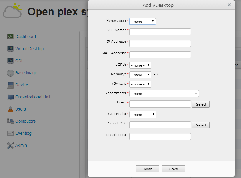 22 5. 클라우드데스크톱기능 제안솔루션기능 4 VDI (Virtual Desktop Infrastructure) OpenPlex System 은 VDI 기능을통해서버의자원을활용하는 SBC 컴퓨팅인