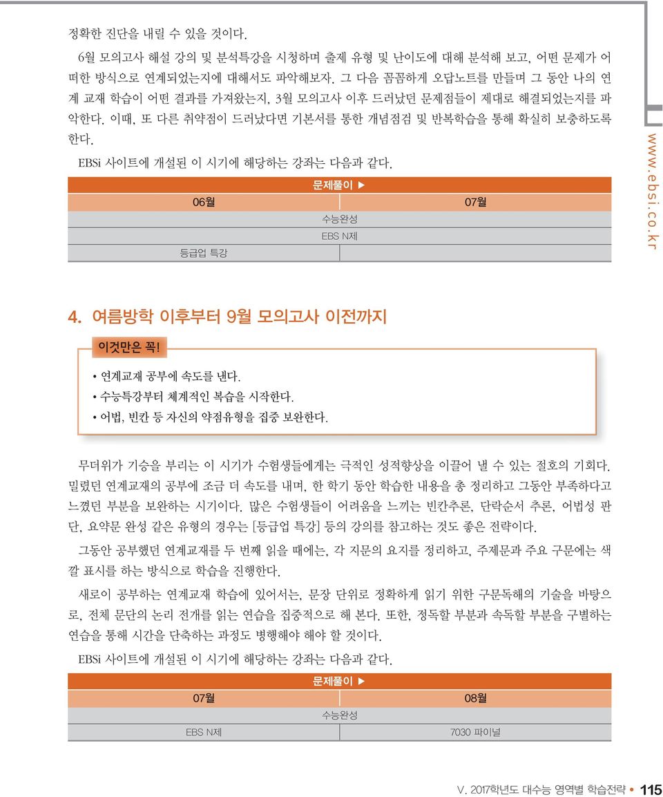 수능특강부터 체계적인 복습을 시작한다.