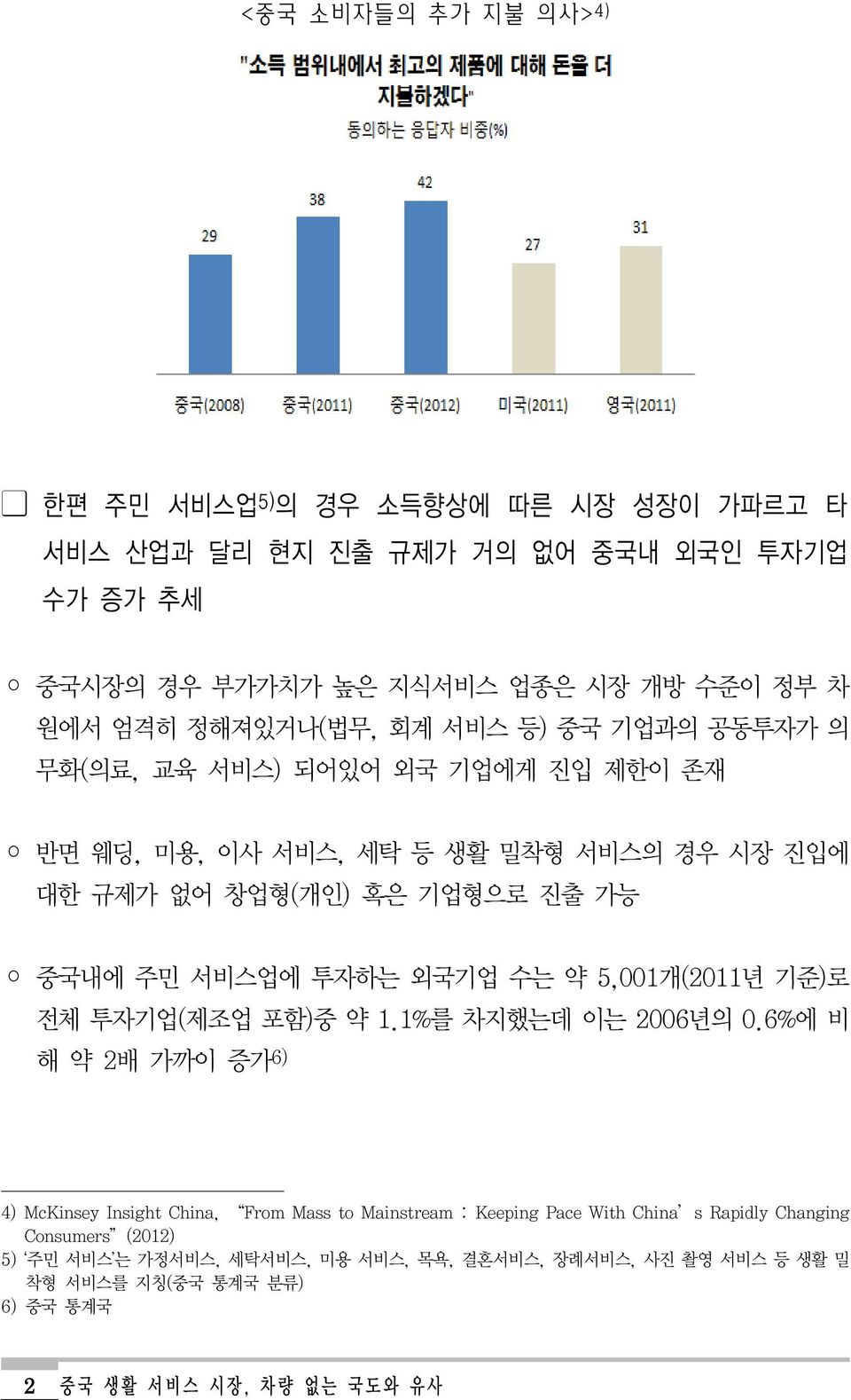 투자하는 외국기업 수는 약 5,001개(2011년 기준)로 전체 투자기업(제조업 포함)중 약 1.1%를 차지했는데 이는 2006년의 0.