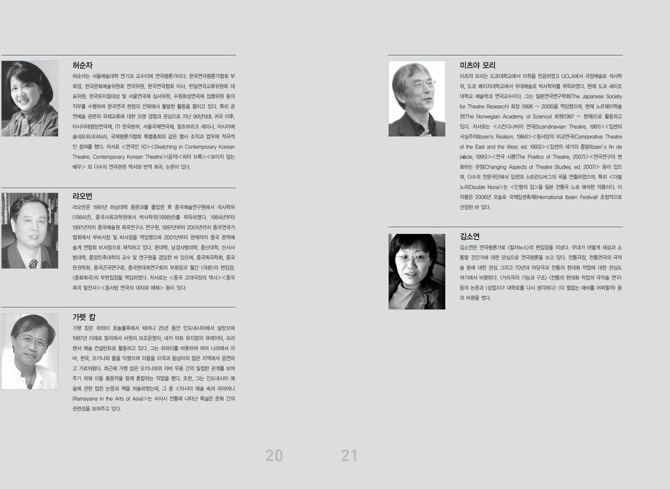 저서로 연극인 10 Sketching in Contemporary Korean Theatre, Contemporary Korean Theatre (공저) 피터 브룩 보이지 않는 배우 외 다수의 연극관련 역서와 번역 희곡, 논문이 있다.
