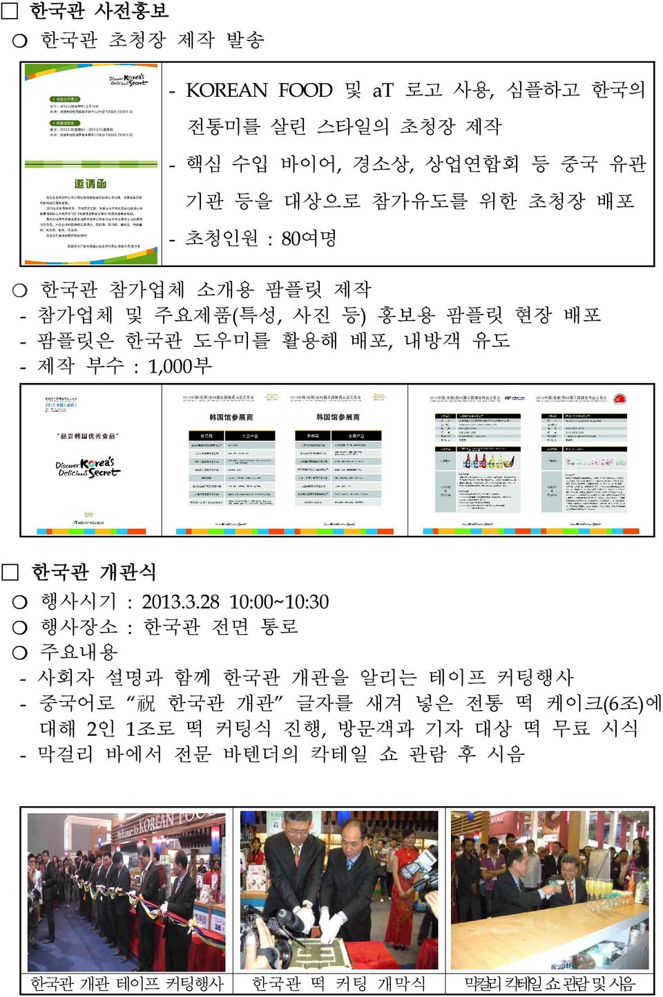 1,000부 한국관 개관식 행사시기 : 2013.