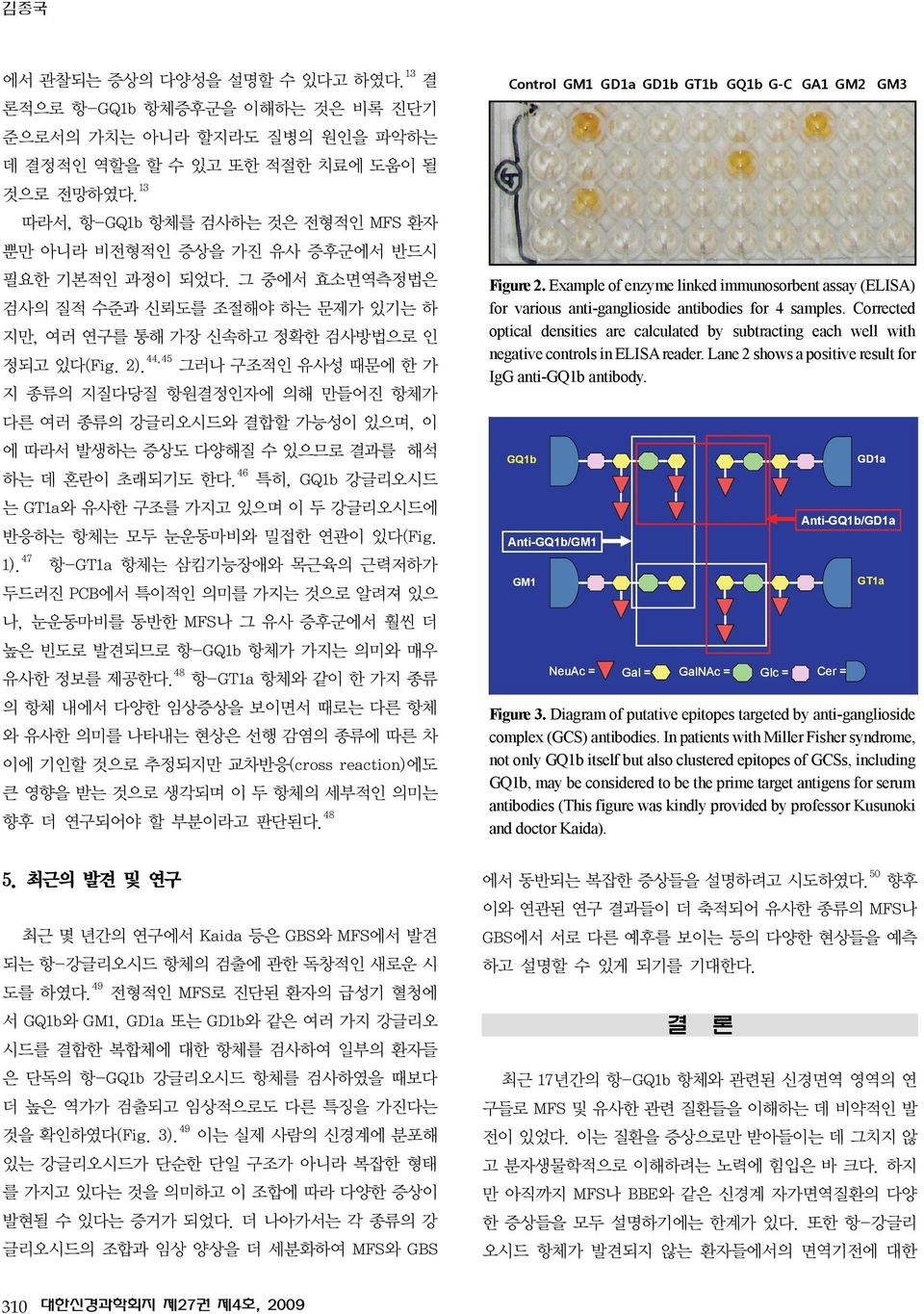 44,45 그러나 구조적인 유사성 때문에 한 가 지 종류의 지질다당질 항원결정인자에 의해 만들어진 항체가 다른 여러 종류의 강글리오시드와 결합할 가능성이 있으며, 이 에 따라서 발생하는 증상도 다양해질 수 있으므로 결과를 해석 하는 데 혼란이 초래되기도 한다.