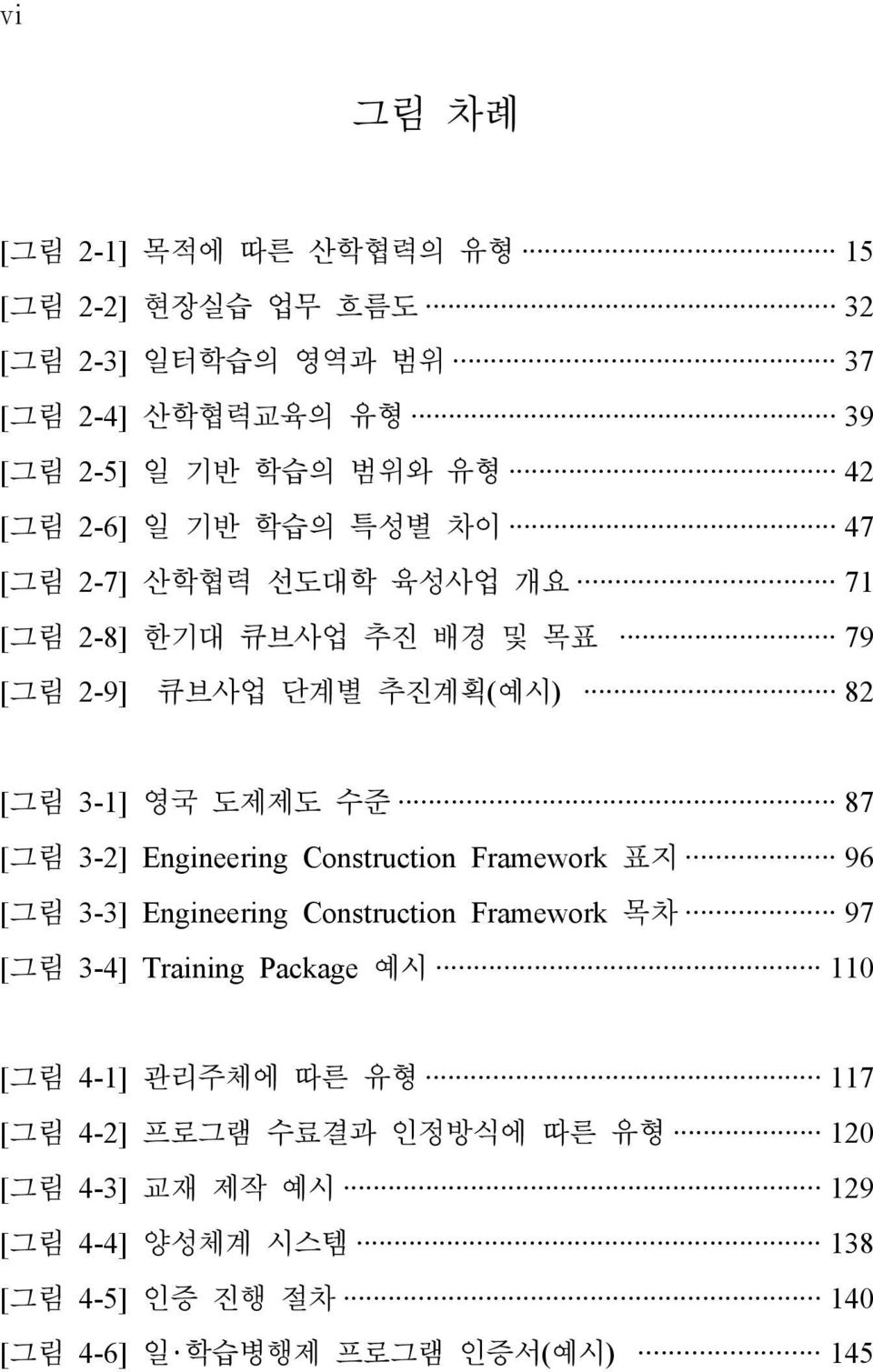 3-2] Engineering Construction Framework 표지 96 [그림 3-3] Engineering Construction Framework 목차 97 [그림 3-4] Training Package 예시 110 [그림 4-1]