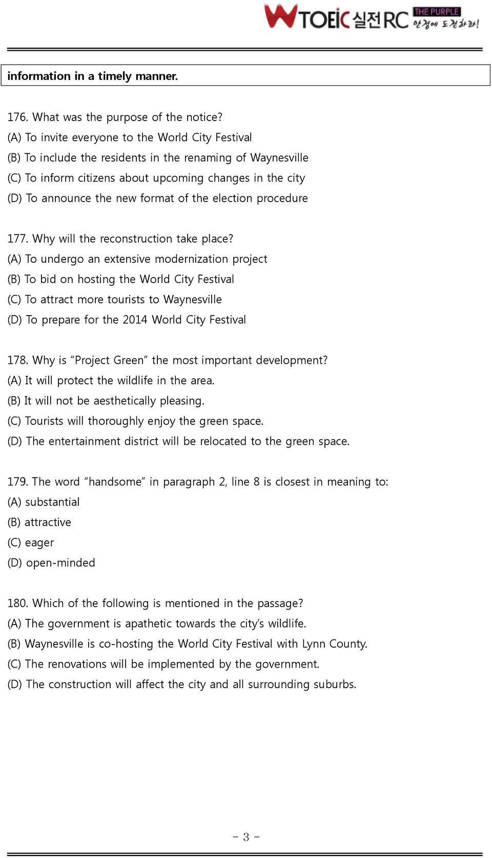 of the election procedure 177. Why will the reconstruction take place?