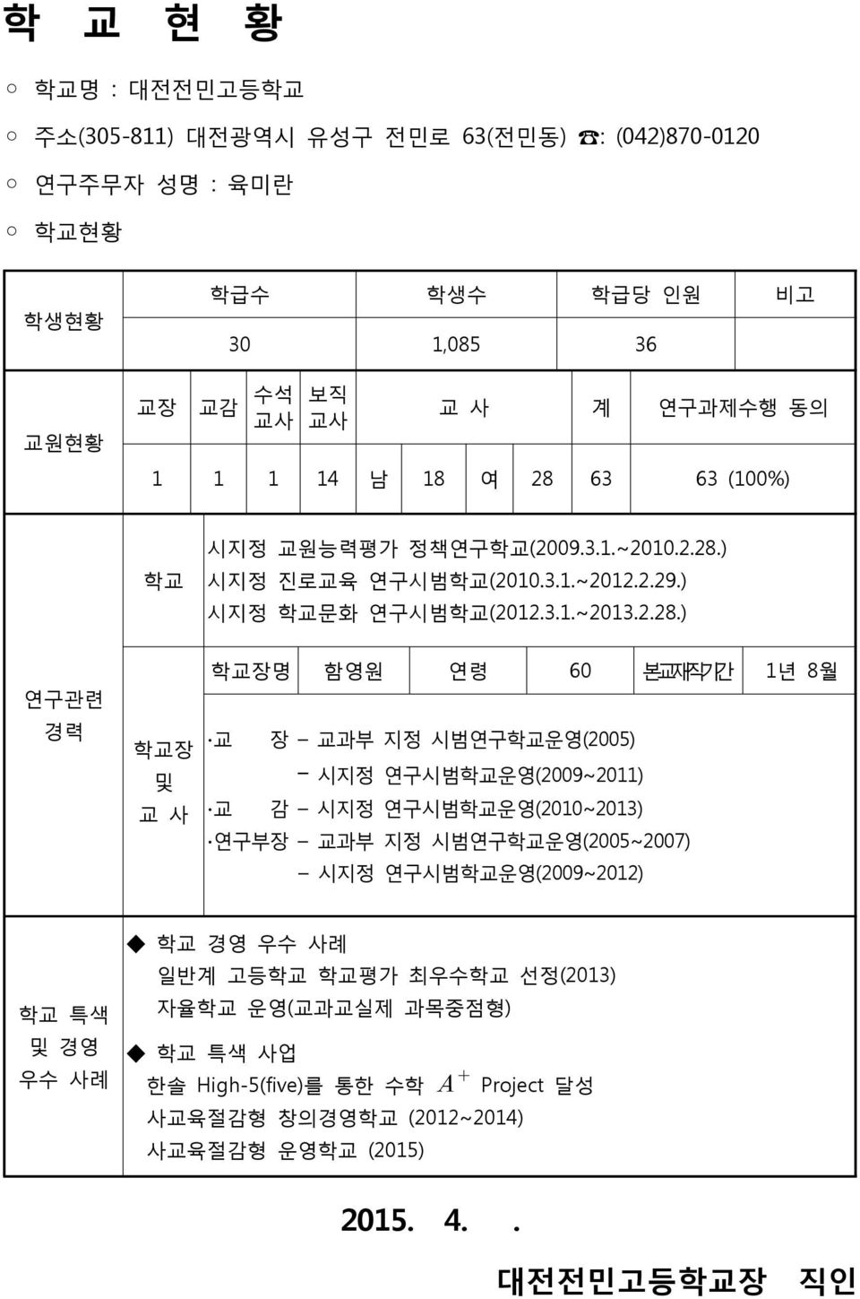 63 63 (100%) 학교 시지정 교원능력평가 정책연구학교(2009.3.1.~2010.2.28.
