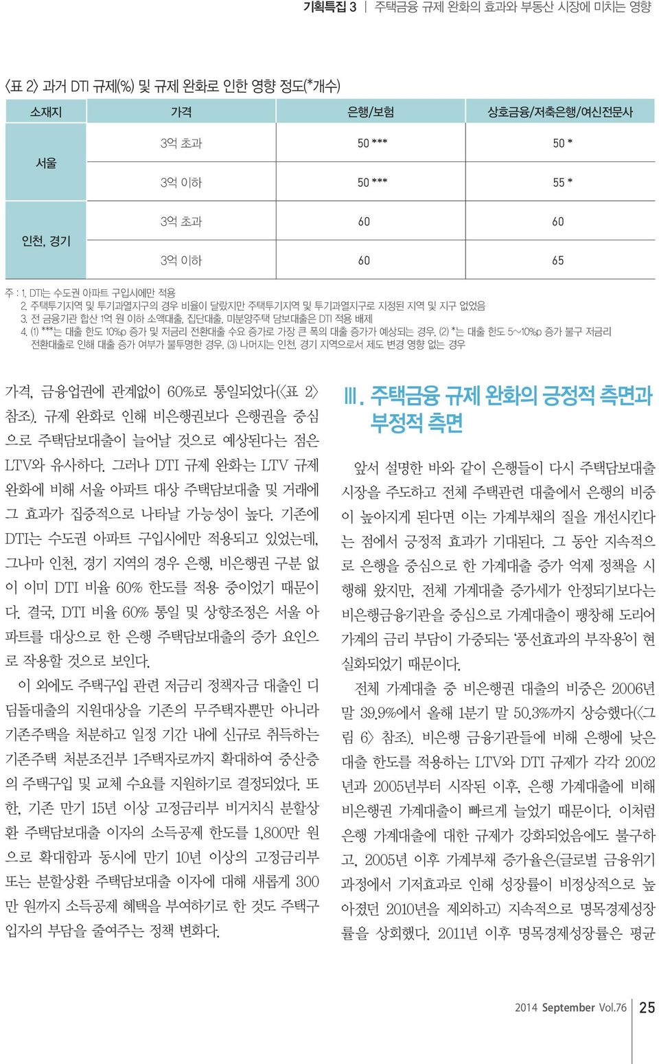 (1) ***는 대출 한도 %p 증가 및 저금리 전환대출 수요 증가로 가장 큰 폭의 대출 증가가 예상되는 경우, () *는 대출 한도 ~%p 증가 불구 저금리 전환대출로 인해 대출 증가 여부가 불투명한 경우, (3) 나머지는 인천, 경기 지역으로서 제도 변경 영향 없는 경우 가격, 금융업권에 관계없이 %로 통일되었다(<표 > 참조).