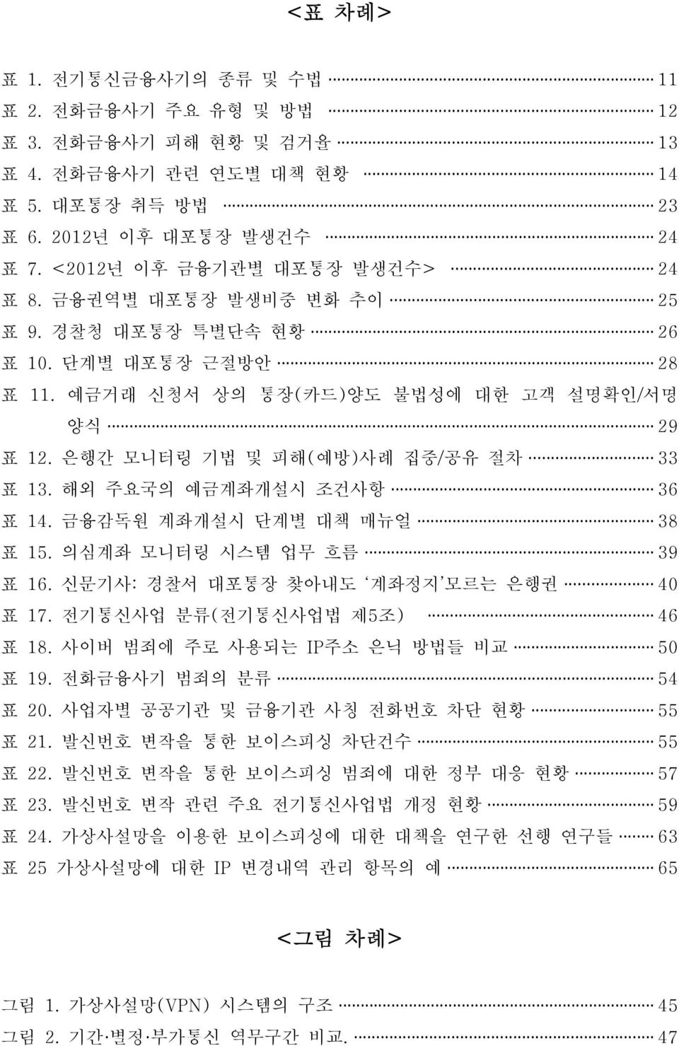 해외 주요국의 예금계좌개설시 조건사항 36 표 14. 금융감독원 계좌개설시 단계별 대책 매뉴얼 38 표 15. 의심계좌 모니터링 시스템 업무 흐름 39 표 16. 신문기사: 경찰서 대포통장 찾아내도 계좌정지 모르는 은행권 40 표 17. 전기통신사업 분류(전기통신사업법 제5조) 46 표 18.