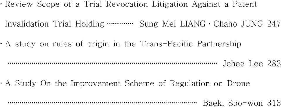 on rules of origin in the Trans-Pacific Partnership Jehee Lee 283