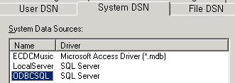 그러면 ODBC Data Source Administrator 창의 System DSN 탭에우리의레밍이만든 ODBC Data Source for SQL Server 가보인 다. 8.
