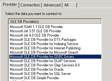 Data Source Name 을사용하므로다음의그림과같이만들어둔 Access 용 ODBC Driver 를사용하면된다.