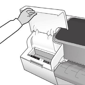 Push the cartridge into the slot until it clicks into place. The printer beeps whenever a cartridge is successfully inserted.