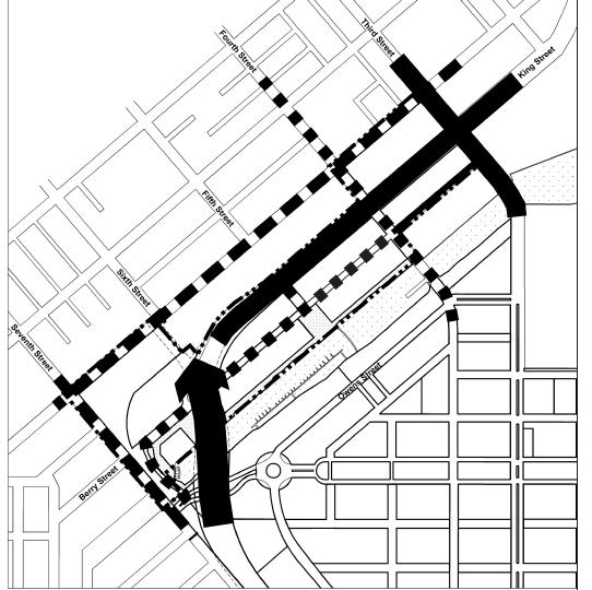 이정형 김민경 3) 디자인 가이드라인의 내용과 요소별 특징 가) 도시차원의 디자인 가이드라인 (1) 지구의 가로체계 록의 다양한 프로그램을
