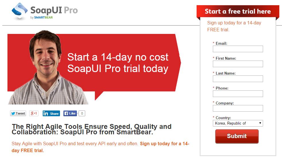 체험판다운로드 SoapUI NG Pro 의모든기능을 14 일간무료로사용해보실수있습니다. http://www2.