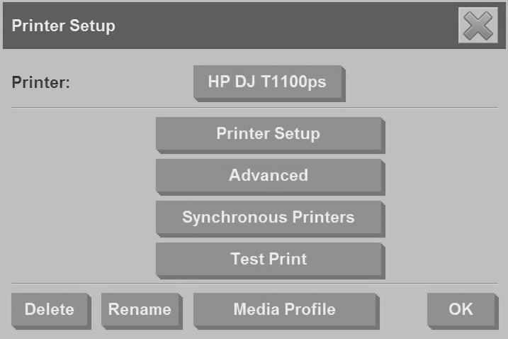 2. Press the Media Profile button, and then press the Tool button. (Alternative path: Printer > Tool > Media Profile).