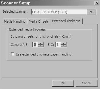 2. Select the Options button, and then select the Scanning button. The Scan Options dialog box appears: Basic Operations 3. In the Scan Options dialog box, press the Scanner button.